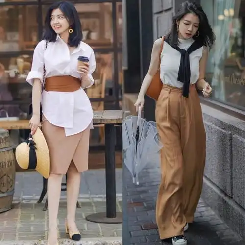 春天多穿白色大地色系,既优雅复古,又知性大方