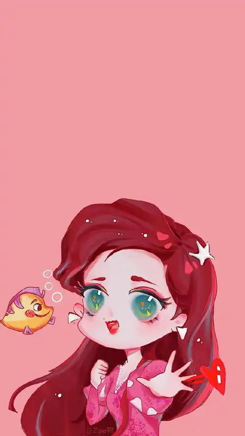 简单清新手绘头像壁纸,柯南迪士尼公主