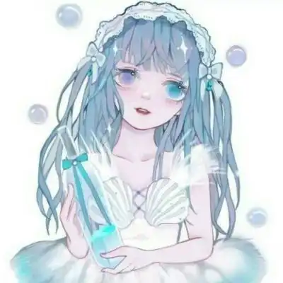 蓝色系小清新动漫女头