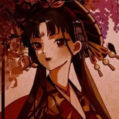 紫色系古风头像动漫女手