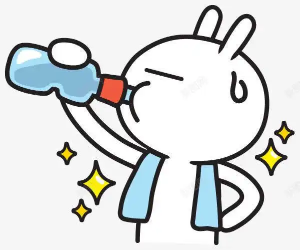 喝水的运动兔子卡通白色创意素材兔子素材