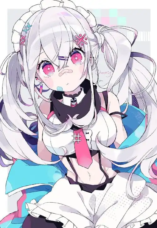 可爱的元气美少女插画,连一个小小的发卡都能增添一份可爱