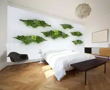 客厅背景墙绿色植物墙纸