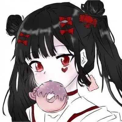 头像女黑粉系列卡通动漫