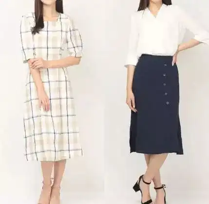 素净简洁的通勤装穿搭,韩系甜美半身裙能让你更亮眼