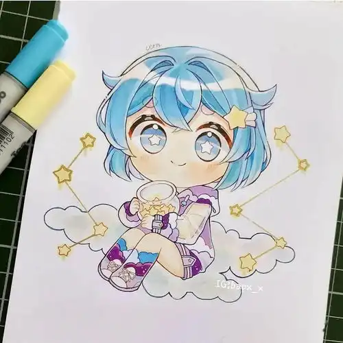 可爱q版女生马克笔手绘教程