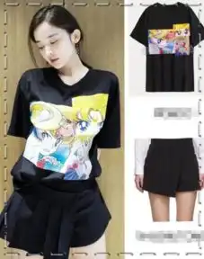 欧阳娜娜和古力娜扎穿同款美少女战士t恤衫,一黑一白谁更惊艳