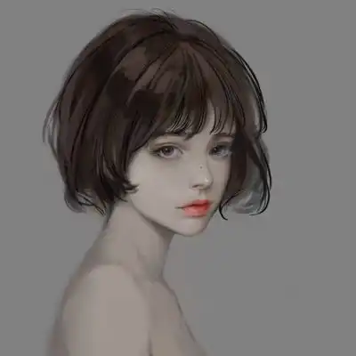 唐崎夜雨自截插画个性女生头像