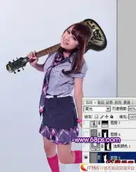 photoshop调色调出淡蓝色可爱美女的艺术写真色调