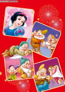 白雪公主与七个小孩子图片素材