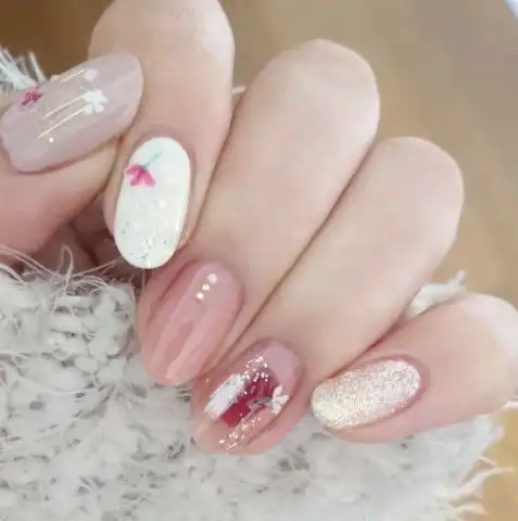 这些花系美甲美翻天甜的我的少女心不要不要的