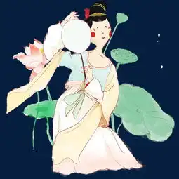 水彩风格人物古风美女持扇图片素材其他格式下载动漫人物大全