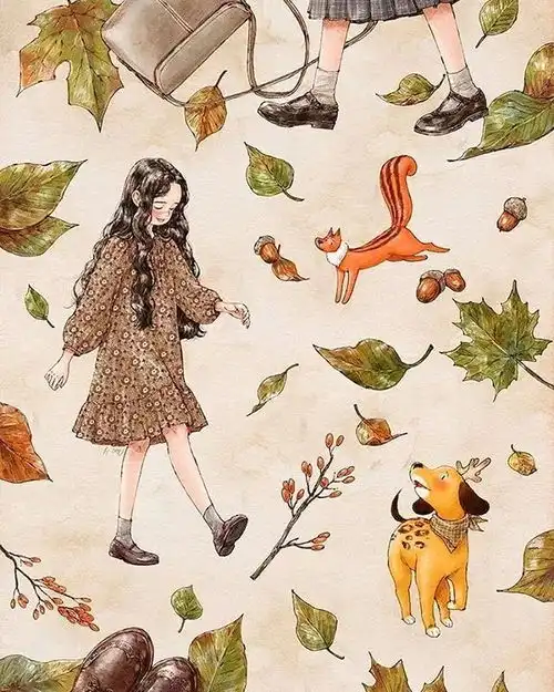 韩国插画家aeppol的森林女孩系列,是多少女生的梦想