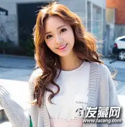 胖圆脸美眉必备的五款瘦脸中分长卷发发型2
