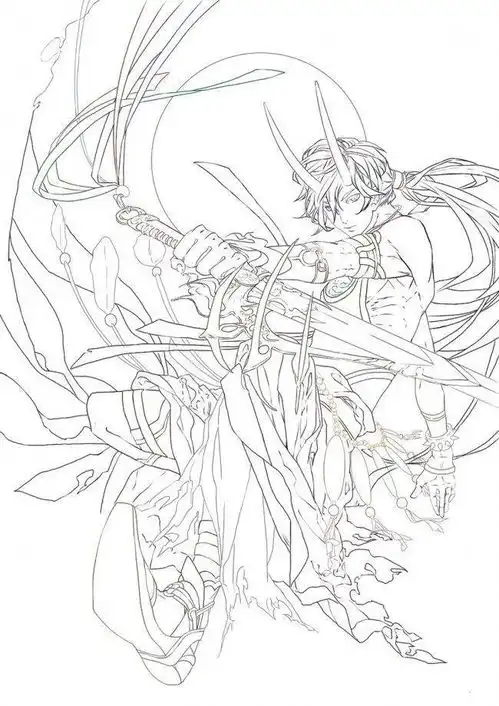 可爱系二次元动漫美少女绘画线稿