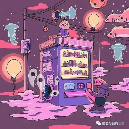 插画丨少女心爆棚的粉紫色系插画,像被施了魔法万物皆可甜