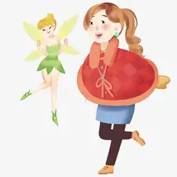 手绘卡通美丽女孩和可爱小精灵创意海报图片素材其他格式下载动漫人物大全