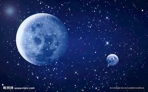 蓝色月球星空背景设计图psd分层素材