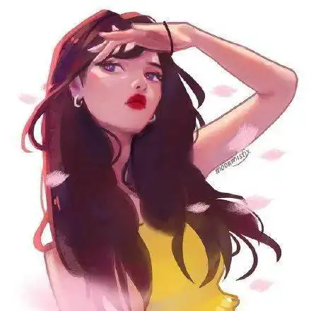 青春洋溢的少女头像插画