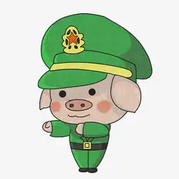 2019猪年萌萌可爱军装小猪手绘插画图片素材其他格式下载动漫人物大全