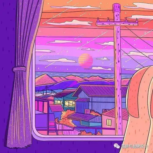 插画丨少女心爆棚的粉紫色系插画,像被施了魔法万物皆可甜