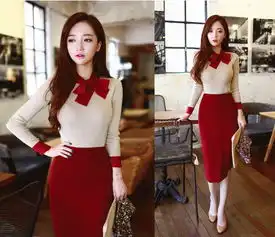 画骨毛呢修身无袖背心裙兔毛领a字款连衣裙