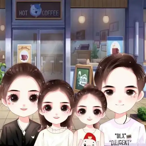 一家四口用什么头像换上手绘头像,简单好看