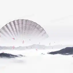 中国风水墨扇子背景png图片素材下载中国png熊猫办公