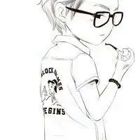 眼镜男卡通头像简笔画头