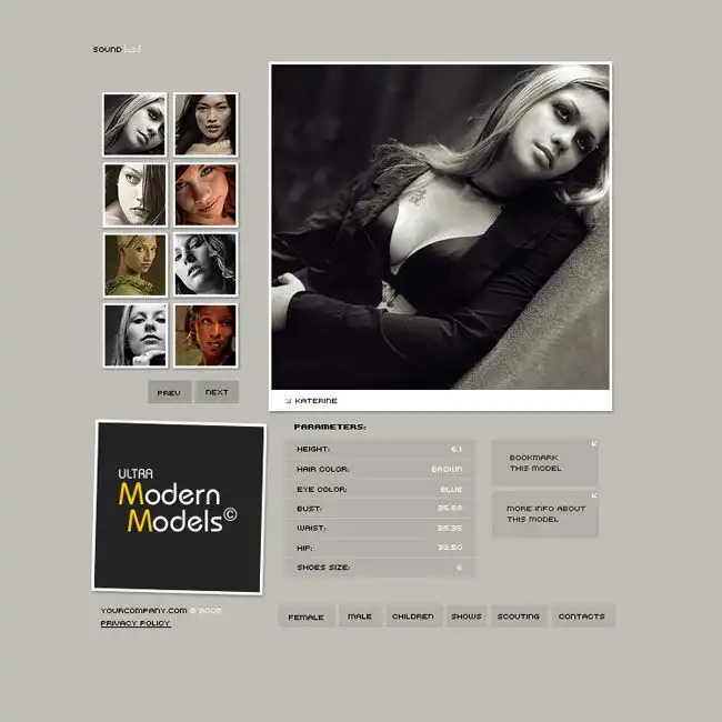 灰色效果网页模板素材