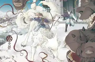 奇幻神话主题的插画作品,配色场景画面营造的气氛感强烈