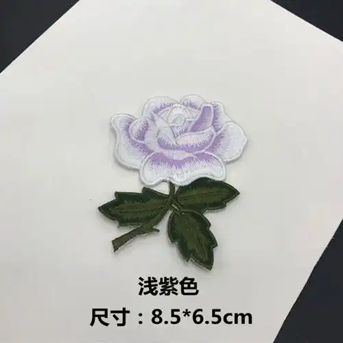 玫瑰刺绣布贴衣服补丁贴背胶修补洞刺绣背包装饰贴花