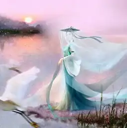 仙气飘飘古风头像云降八丈,有鹤来迎