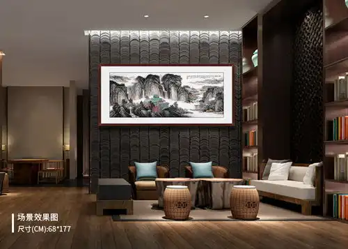 春节酒店挂什么画许吉尔国画山水打造美景财运旺