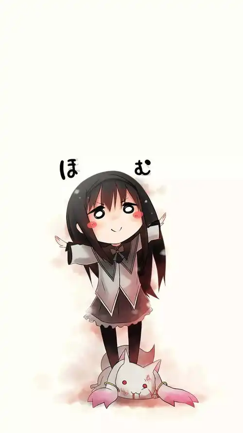 简约系壁纸暖白色背景的魔法少女