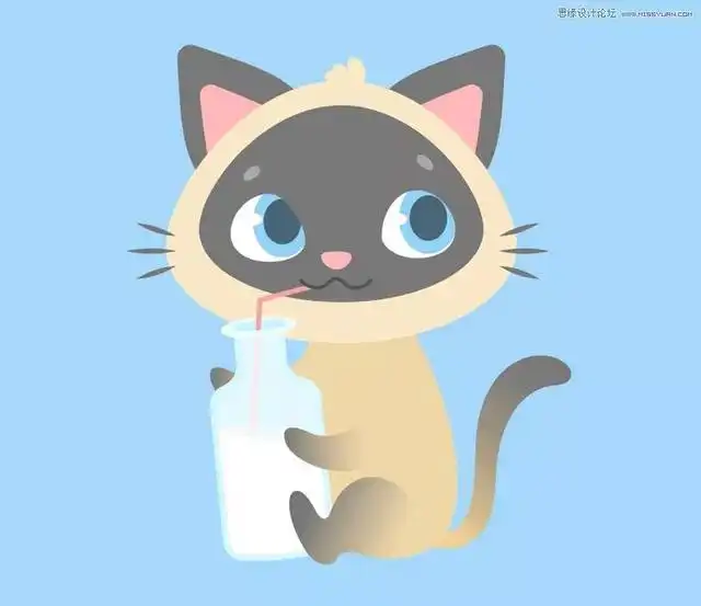 illustrator绘制卡通萌萌风格的猫咪图像