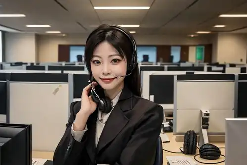 电脑女性客服人物肖像摄影图摄影图下载至来源处