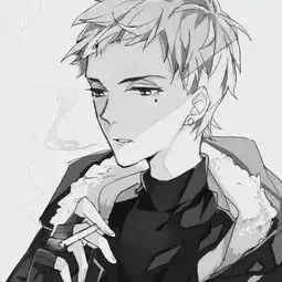 手绘男头真心觉得男生抽烟的动作,很性感很帅气