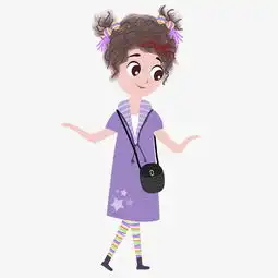 盛夏处暑清凉夏日穿搭都市紫裙女孩手绘插画psd图片素材其他格式下载动漫人物大全