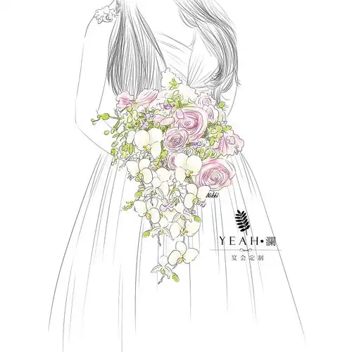 婚礼手绘手捧花