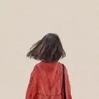 手绘简单的文艺风格少女背影头像微信头像图片大全