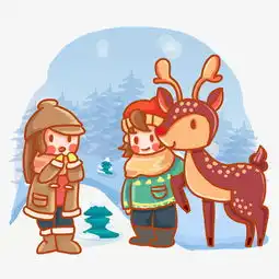 冬季厚实时装温暖小男生小女生图片素材其他格式下载动漫人物大全
