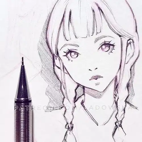 喜欢重金属摇滚的小姐姐,竟画出了小清新二次元动漫手绘