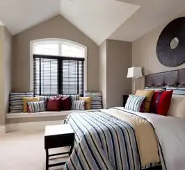 简约风格简洁蓝色卧室飘窗设计图纸