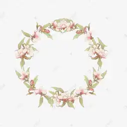 手绘小清新相框卡通桃花花环素材图片免费下载高清psd千库网图片编号9973698