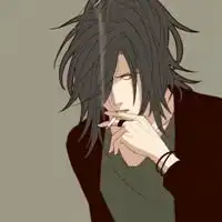 微信个性男生二次元吸烟头像黑白