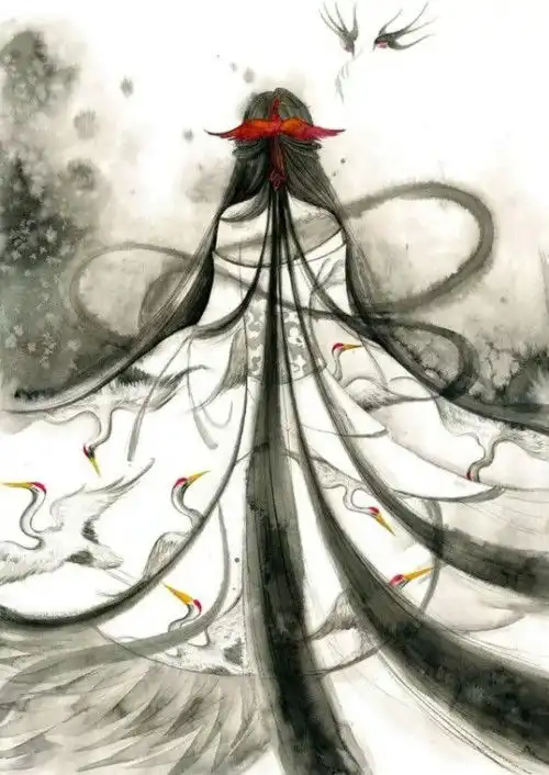 求古装美女图,类似水墨画的,像下面这种