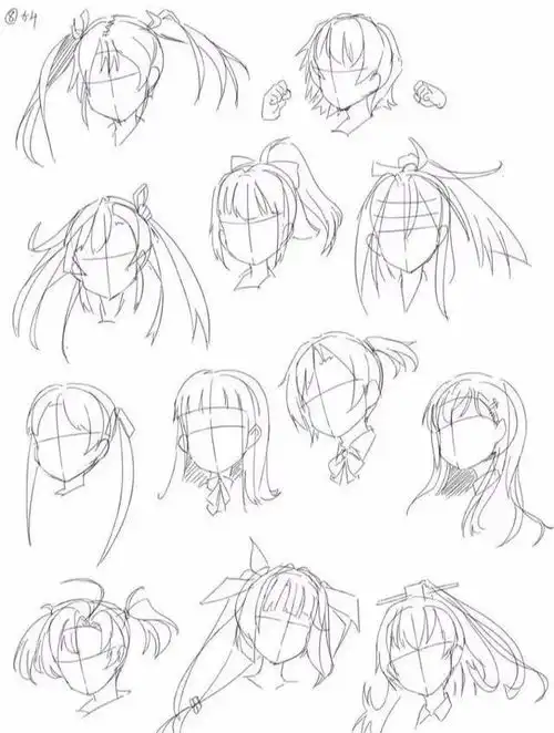 cg原画插画教程二次元人物头发画法