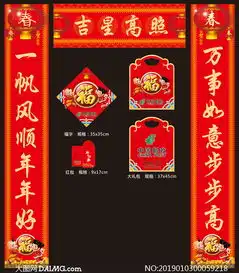 吉星高照新年对联设计模板矢量素材