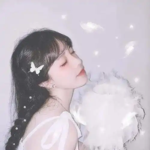 闺蜜头像动漫仙气紫粉创